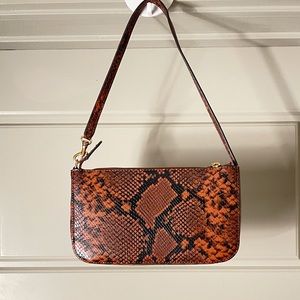NWOT Snakeskin Baguette Shoulder Bag
